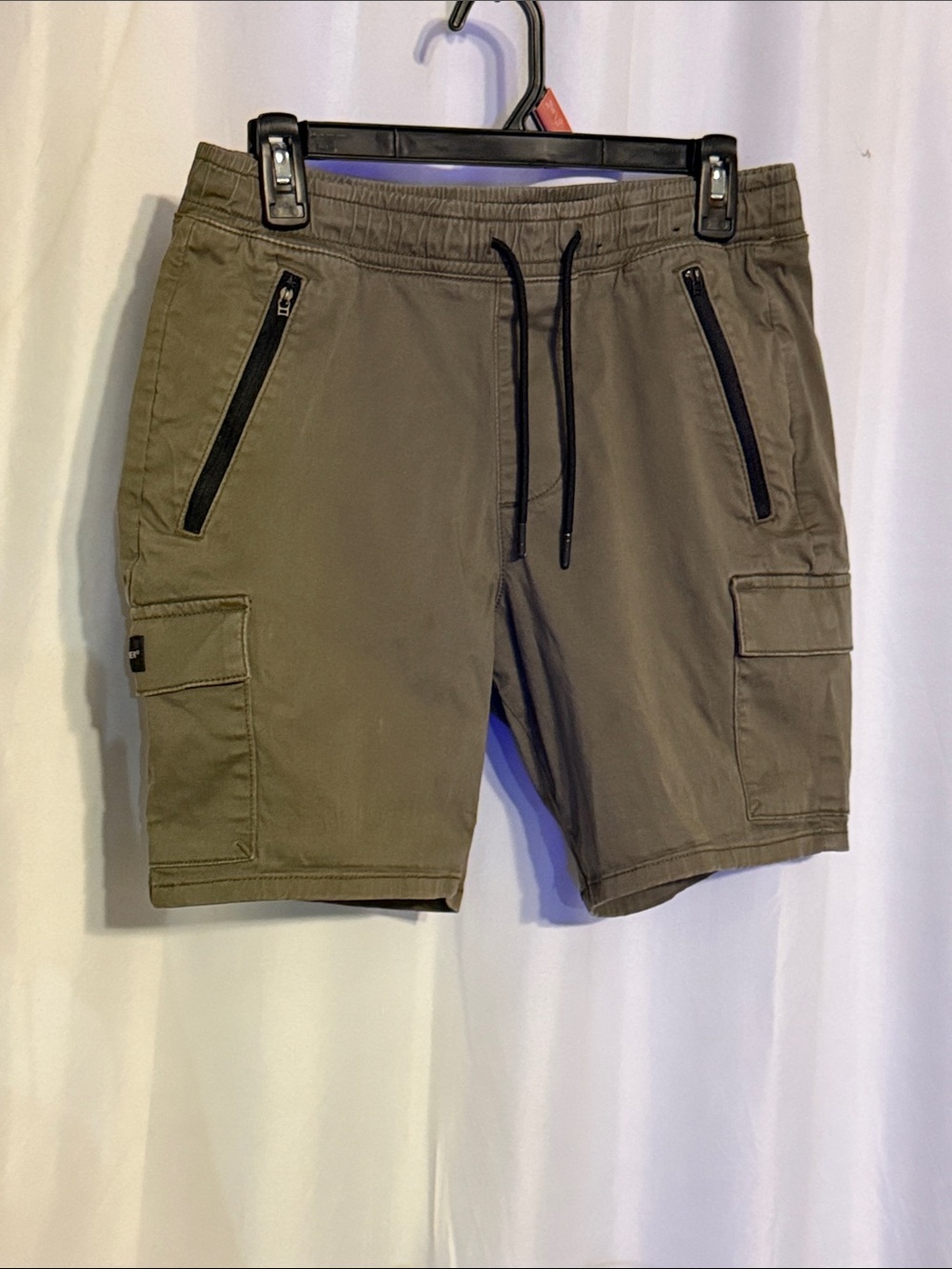 Hollister Olive Green Cargo Shorts with Zippered Pockets